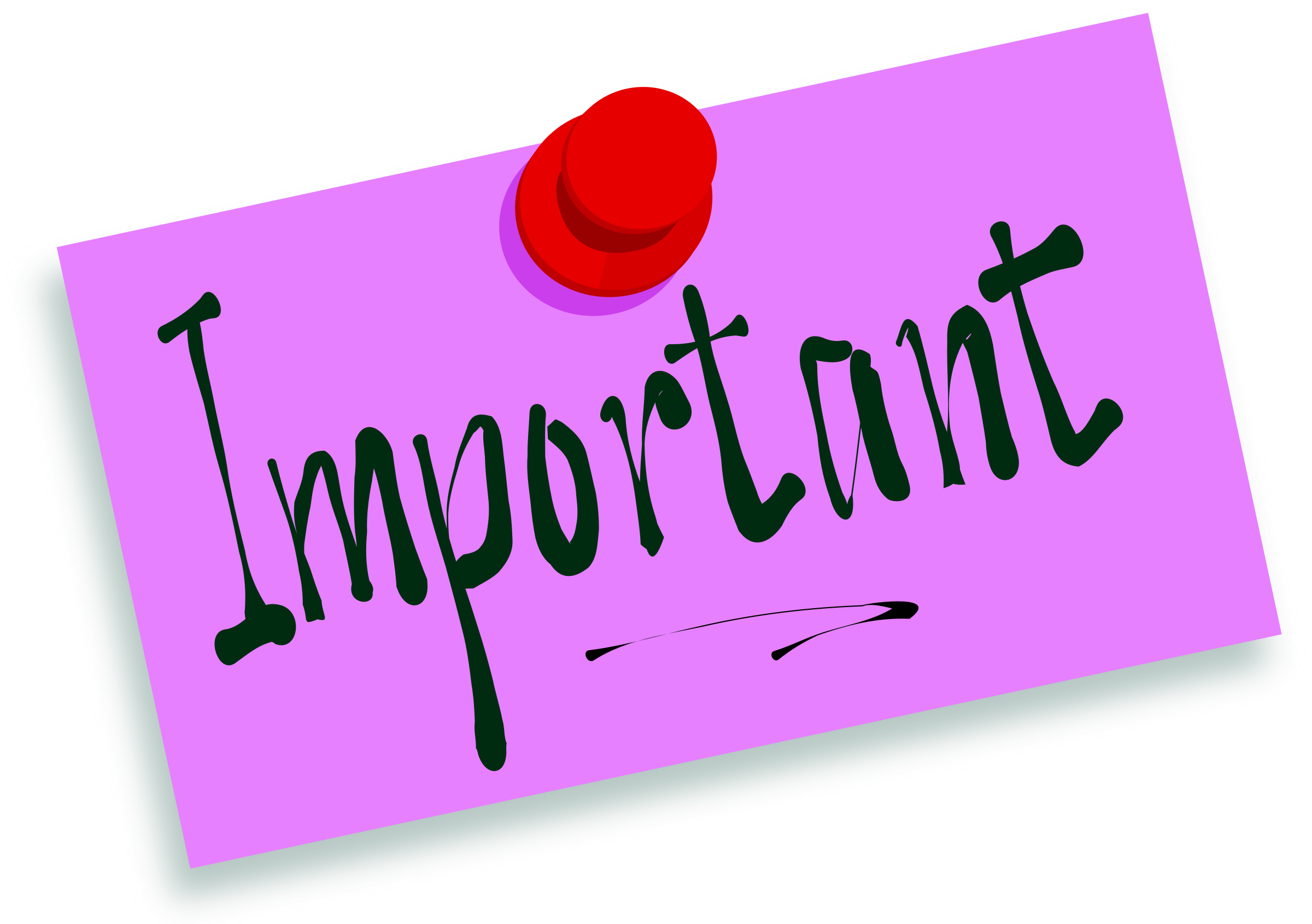 Clipart - Thumbtack note Important